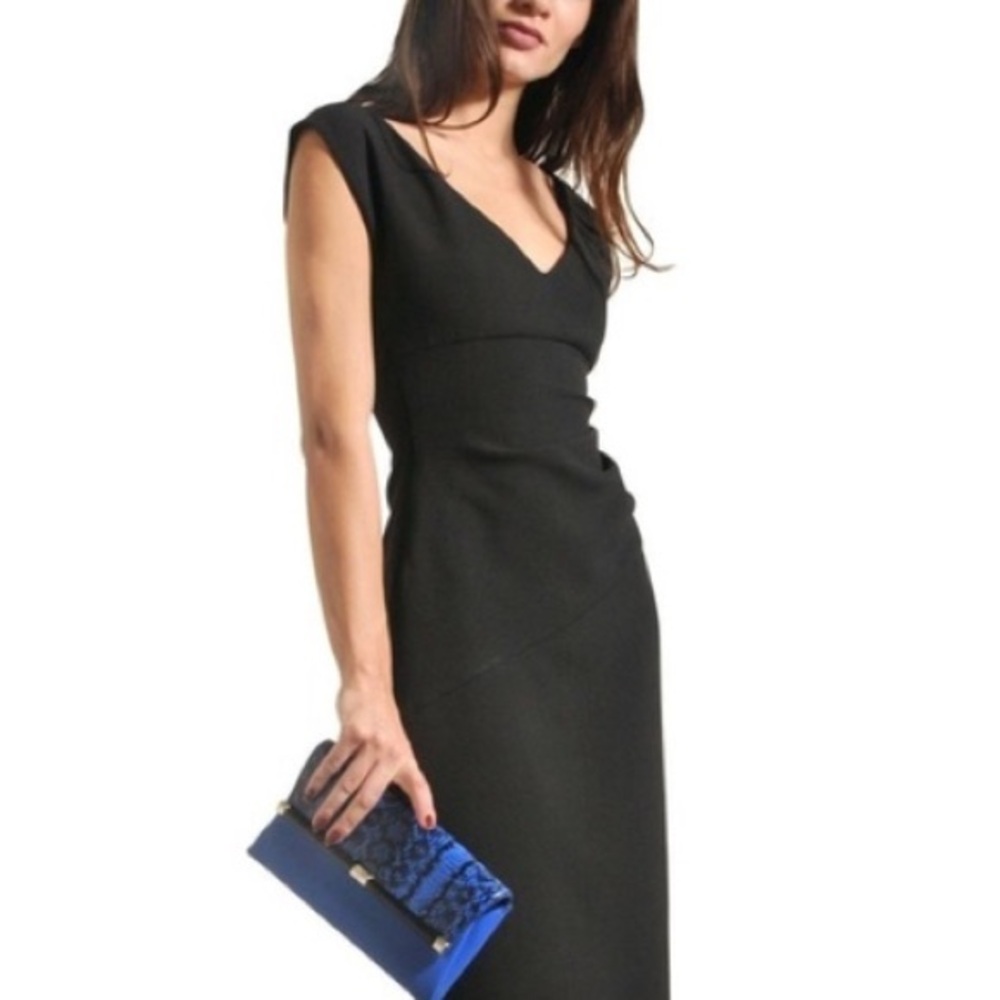 Diane Von Furstenberg Black Midi Dress, New with Tags!